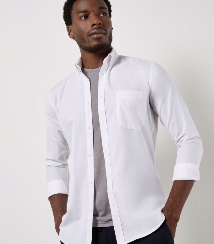 Slim Fit Long Sleeve Workwear Oxford Shirt Thumbnail