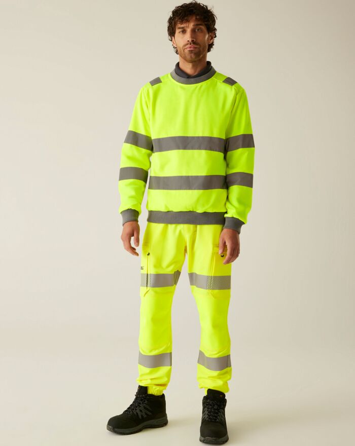 Hi-Vis Pro Contrast Crew Neck Sweatshirt Thumbnail