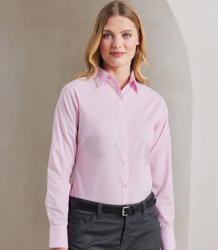 Women's poplin long sleeve blouse Thumbnail