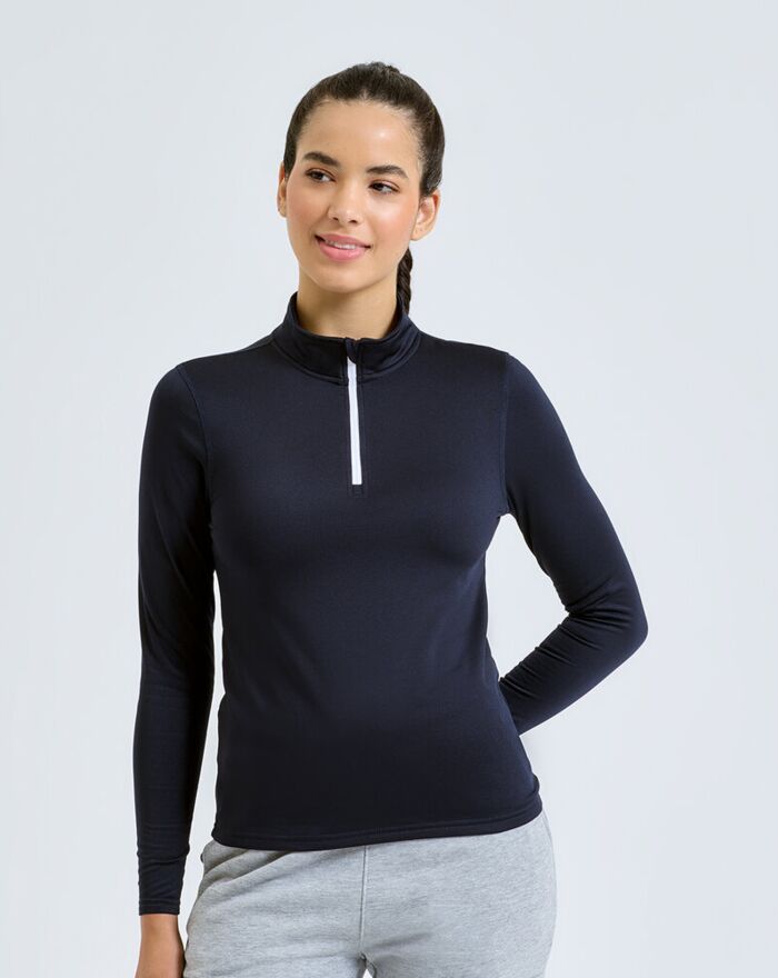 Women's TriDri® recycled long sleeve brushed back ¼ zip Thumbnail